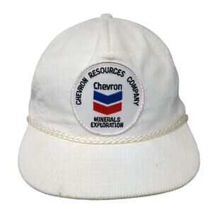 Chevron Resources Company Patch Snapback Rope Hat White One Size Outdoor Vintage